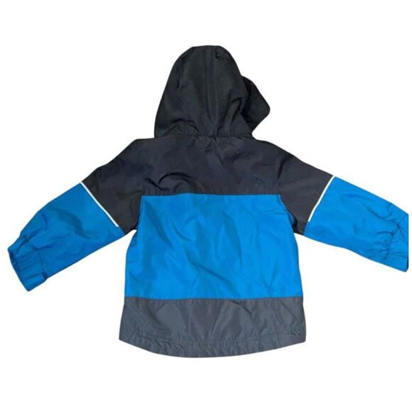 London Fog Toddler Boys 18M Blue Black Fleece Lined Hooded Rain Jacket - Picture 5 of 5